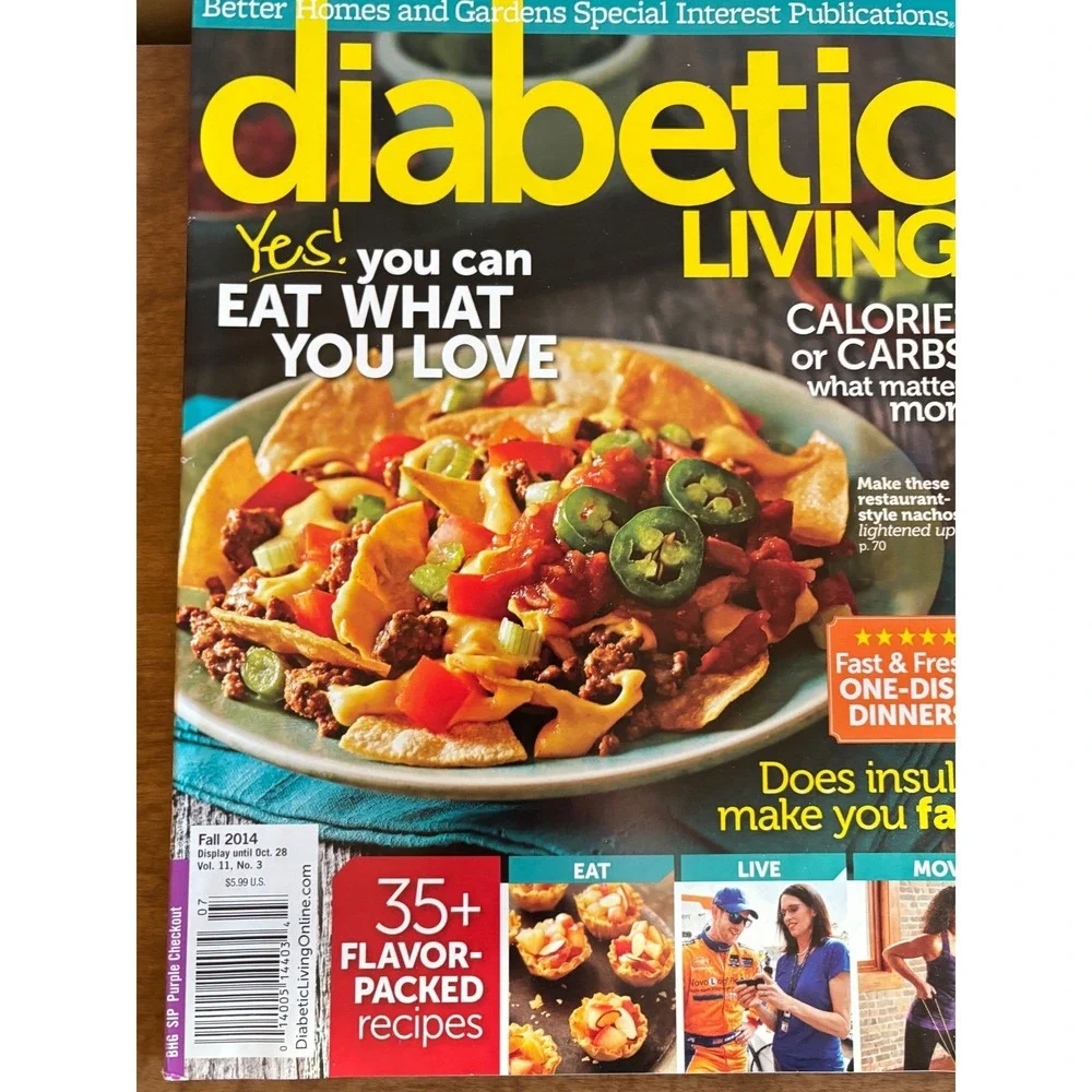 Lot of 6 Diabetic Living Diabetes Self-Management Magazines 2014 Healthy Recipes